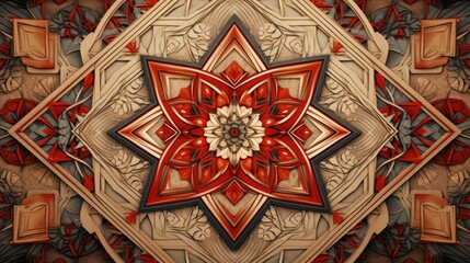 Ethnic geometric background with Indian motifs