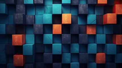 Geometric background with 3D cubes
