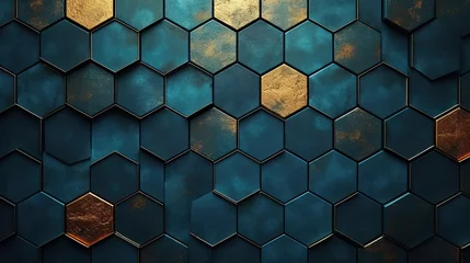 Fotobehang Geometric background with hexagon shaped elements © Gefo