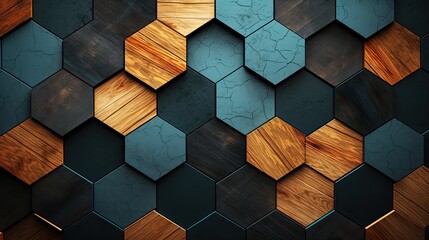 Geometric background with hexagon shaped elements