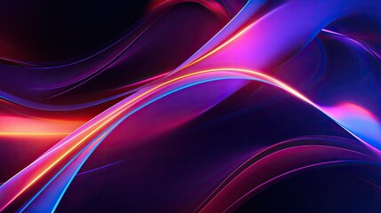 Geometric background with neon curves and loops