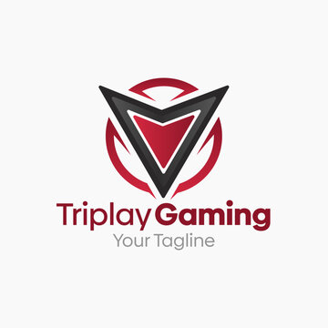 Illustration Vector Graphic Logo of Triplay Gaming. Good for Game industry, agency and etc