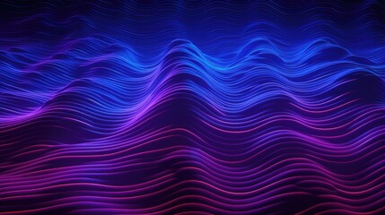 Geometric backgrounds with neon outlines and waves of light