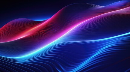 Geometric backgrounds with neon outlines and waves of light