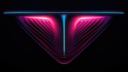 Neon lines and panels in a funnel shape - obrazy, fototapety, plakaty