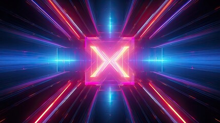 Obraz premium Neon shapes creating a laser beam effect