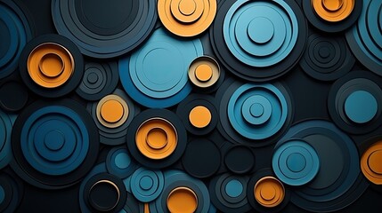 Geometric background with circular shaped elements