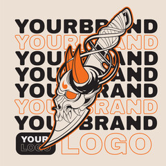 Oni japanese devil mask, Vector illustration	