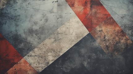 Grunge style geometric background with frayed edges and textures