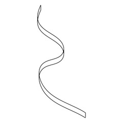 Curly Ribbon Outline Illustration