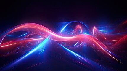 Fototapeta na wymiar Neon curves and lines creating galactic dynamics
