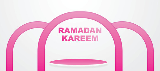 geometric pink podium for product placement with circular background and editable color