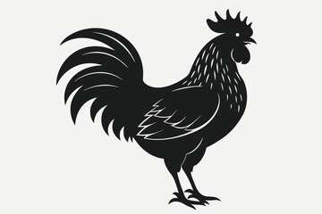 Beautiful kind black rooster vector artwork 