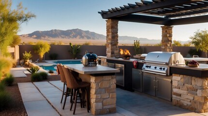 Daytime outdoor kitchen
