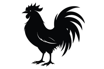Beautiful kind black rooster vector artwork 