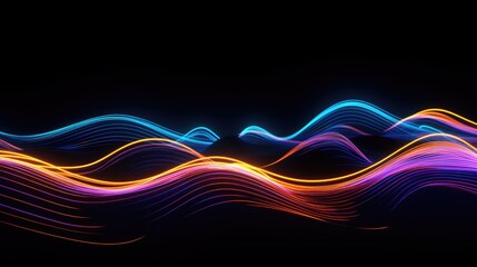 Neon lines creating an optical effect of movement