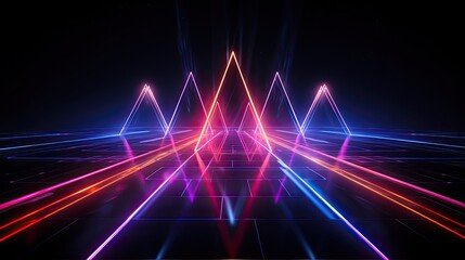 Neon shapes creating a laser beam effect