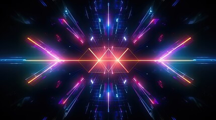 Fototapeta premium Neon shapes creating a laser beam effect