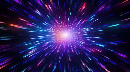 Fototapeta premium Neon shapes creating a visual effect of hyperspace