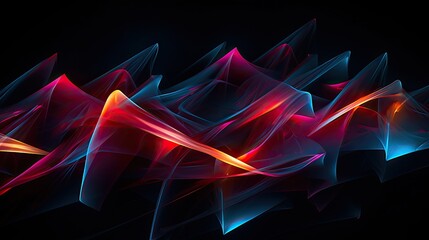 Neon shapes forming abstract lines
