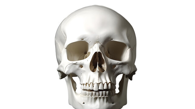 human skull isolated on white transparent background