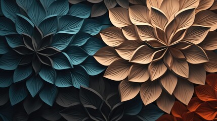 Geometric background with geometric flower patterns