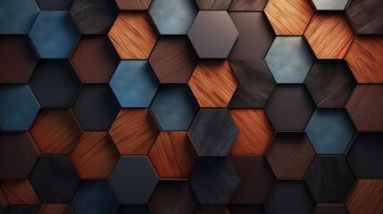 Geometric background with hexagon shaped elements