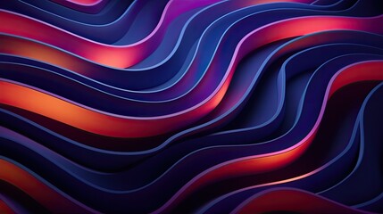 Geometric background with neon curves and contours