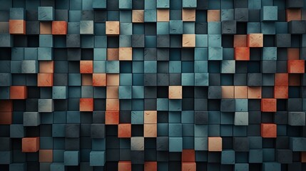 Fototapeta premium Geometric background with square grid patterns