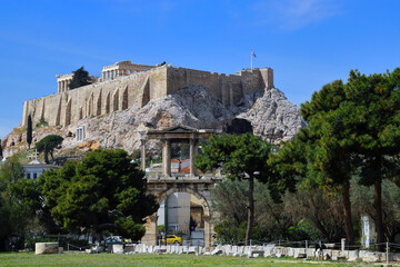 The hill of the Athenian Acropolis.