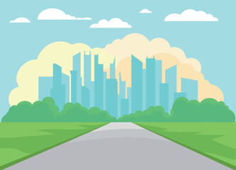 City skyline vector illustration. Urban landscape. - 758186535