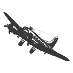 Silhouette airplane black color only