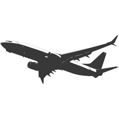 Silhouette airplane black color only