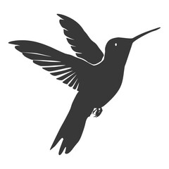 Obraz premium Silhouette Hummingbird black color only full body