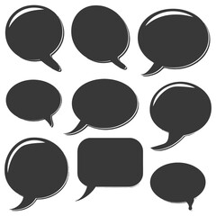 Silhouette Talk bubble speech or Dialogue balloon stickers black color only