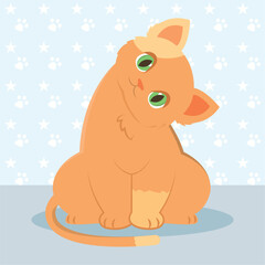 Cute cat cartoon kawaii Vector