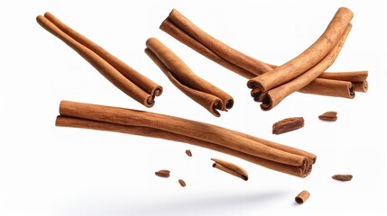 Flying Cinnamon Sticks Cut Out - 8K Resolution

