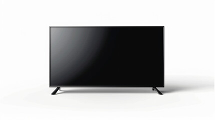 mockup of a large modern black TV, png file of isolated cutout object with shadow