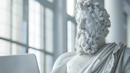 Gardinen Statue of the Greek philosopher Zeus in the library of Athens, Greece © Владимир Солдатов