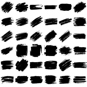 Schwarze Pinselstriche: Minimalistische Vektorgrafik Illustrationen