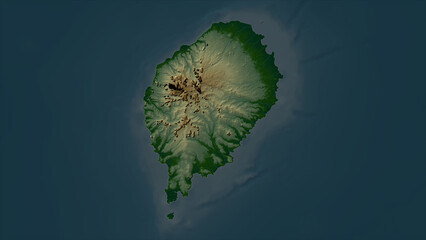São Tomé - São Tomé e Príncipe highlighted. Physical elevation map © zelwanka