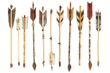 Collection of Traditional Arrows - Isolated on White Transparent Background