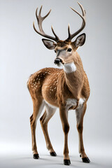 Generative AI full height deer isolated portrait 