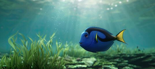 Fototapeta na wymiar Blue tang fish