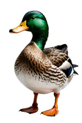 Generative AI full height duck isolated portrait no background 