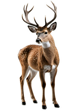 Generative AI full height deer isolated portrait no background 