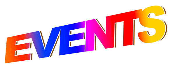 Events, concept text, creative design word element, isolated on white background
