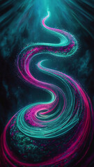 Obraz premium A mesmerizing and vibrant 3D render of a spiral, expertly showcasing a dazzling array of colors in each twist and turn. The journey begins with a delicate, thin line that gradually transforms into a s