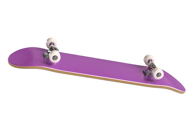 Purple skateboard isolated on white