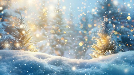 Fototapeta na wymiar Cozy winter wonderland: festive christmas background with snow blanketing the scene